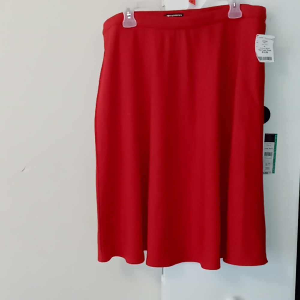 Red flare skirt